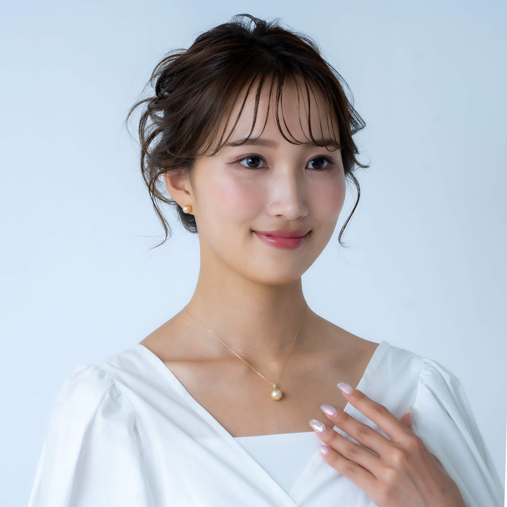 久遠】ゴールデンパール ダイヤモンド イエローゴールド ペンダント