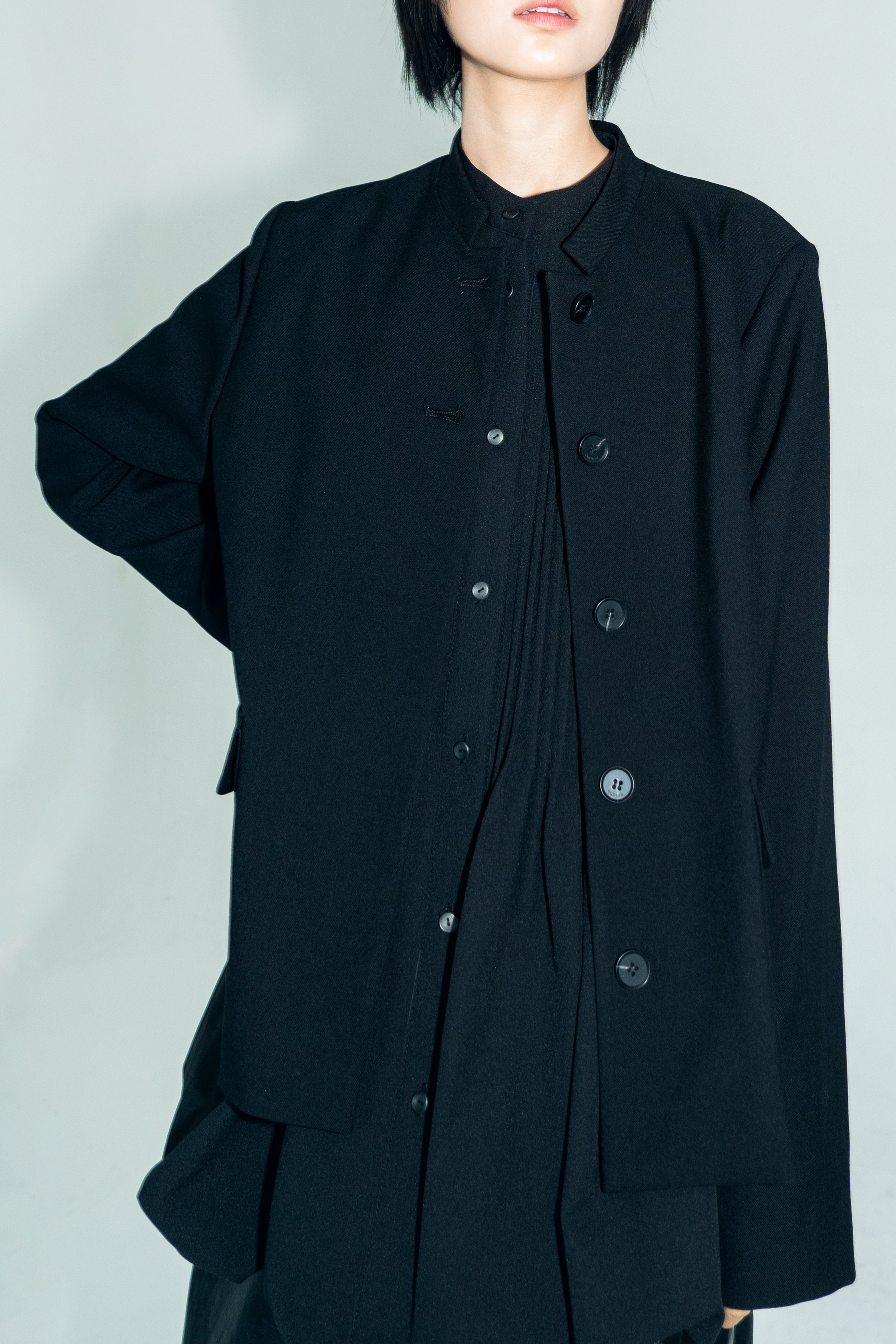 stand collar wool jacket