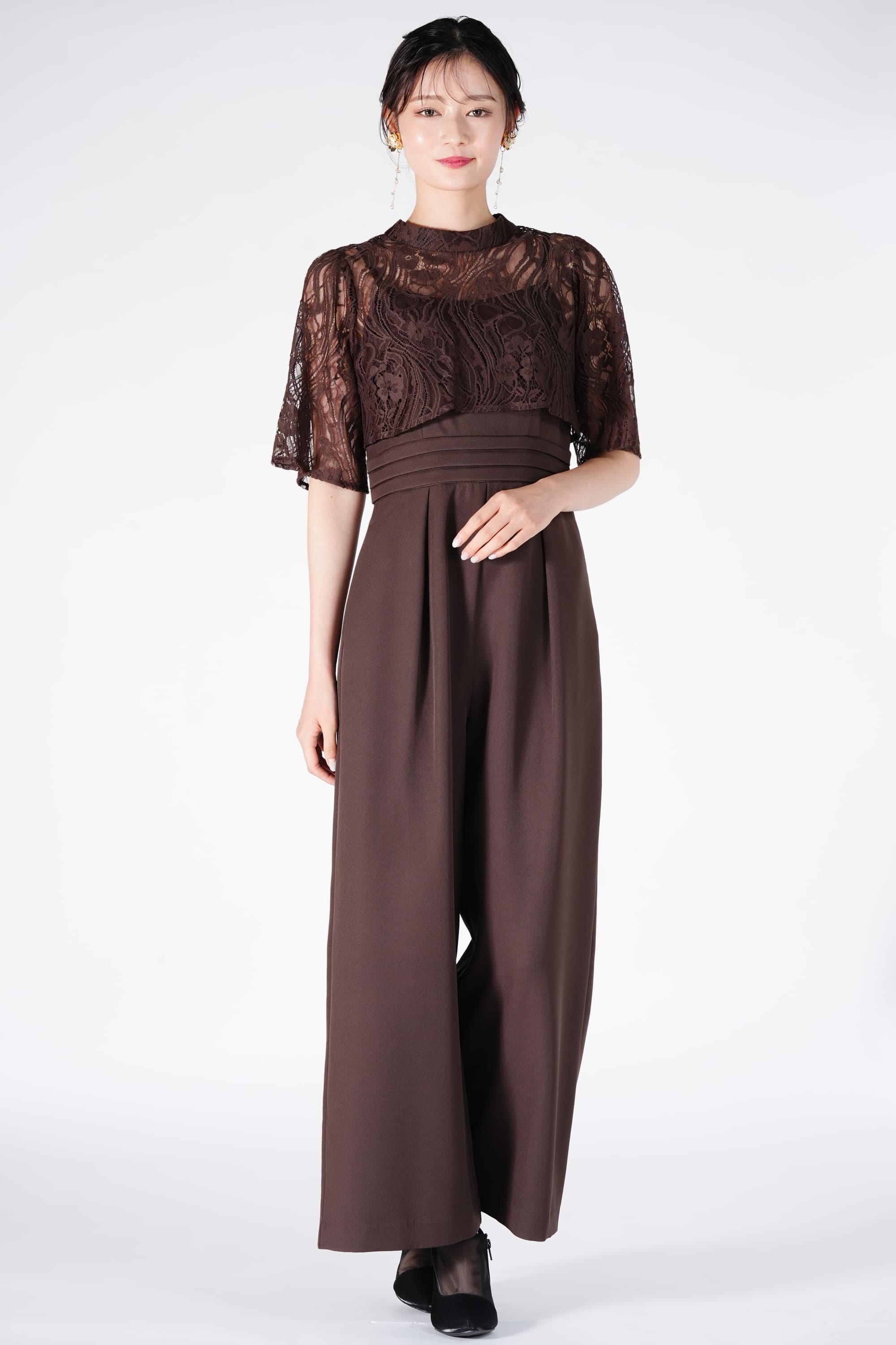 epic day レースボレロ付きブラウンパンツドレス (L) をレンタル