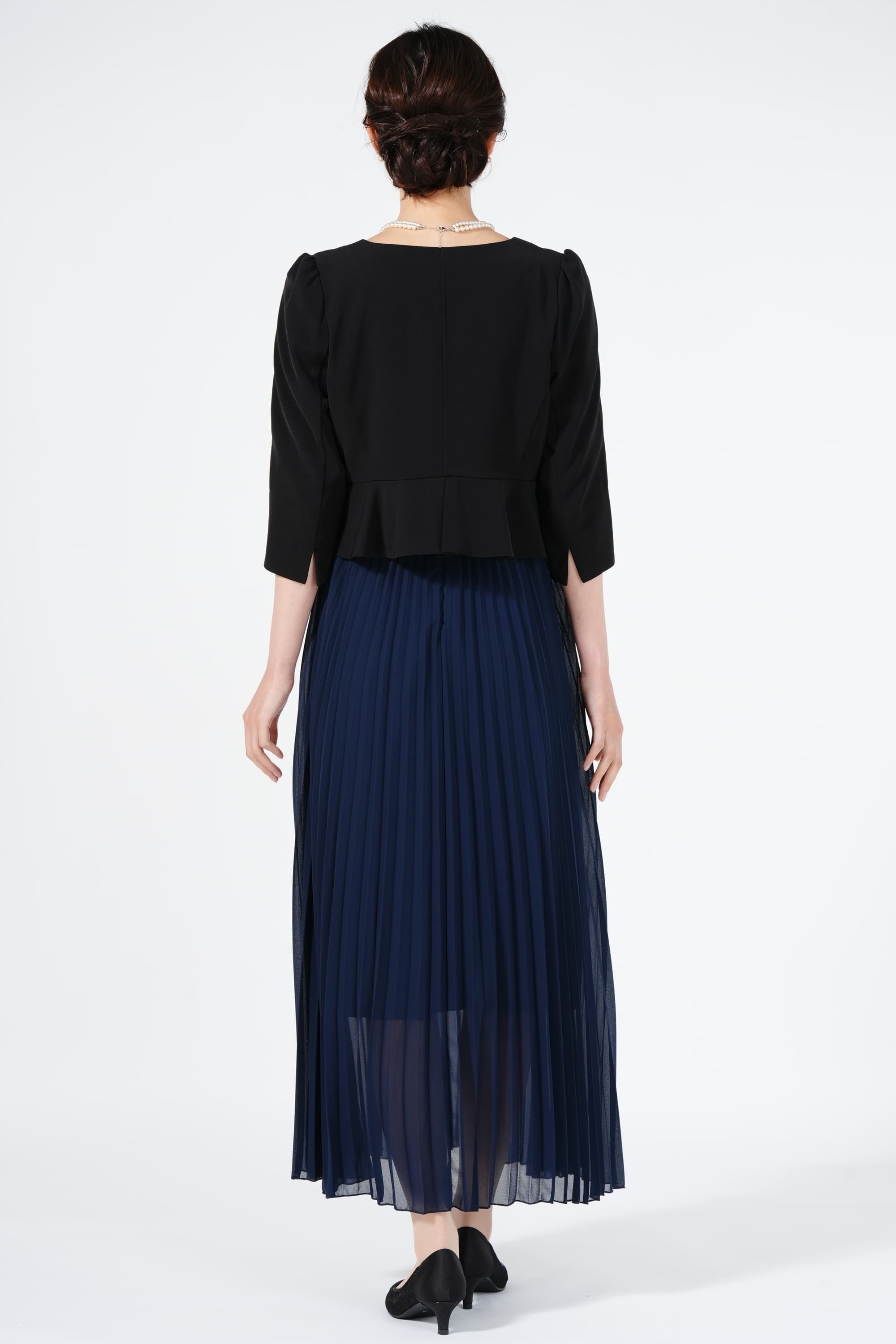 Dorry Doll チュールレース×プリーツネイビードレスセット (LL) を