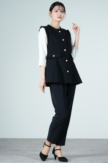 UNITED ARROWS green label relaxing ペプラムツイードジレ×ネイビー