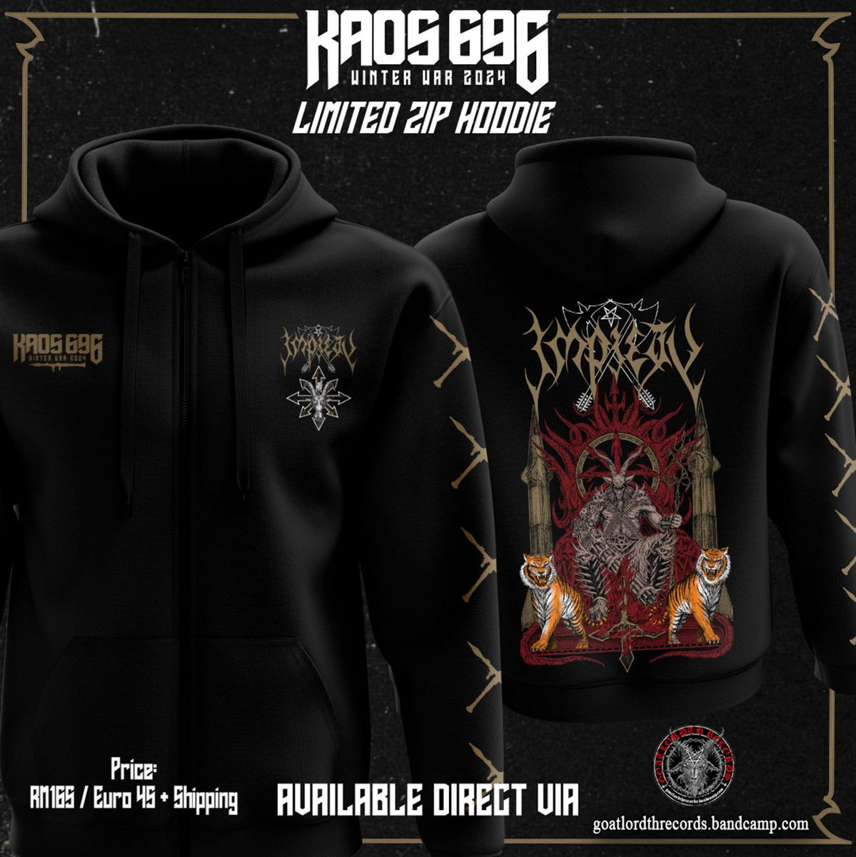IMPIETY 'Kaos 696 Winter War 2024' Official Merchandise Black