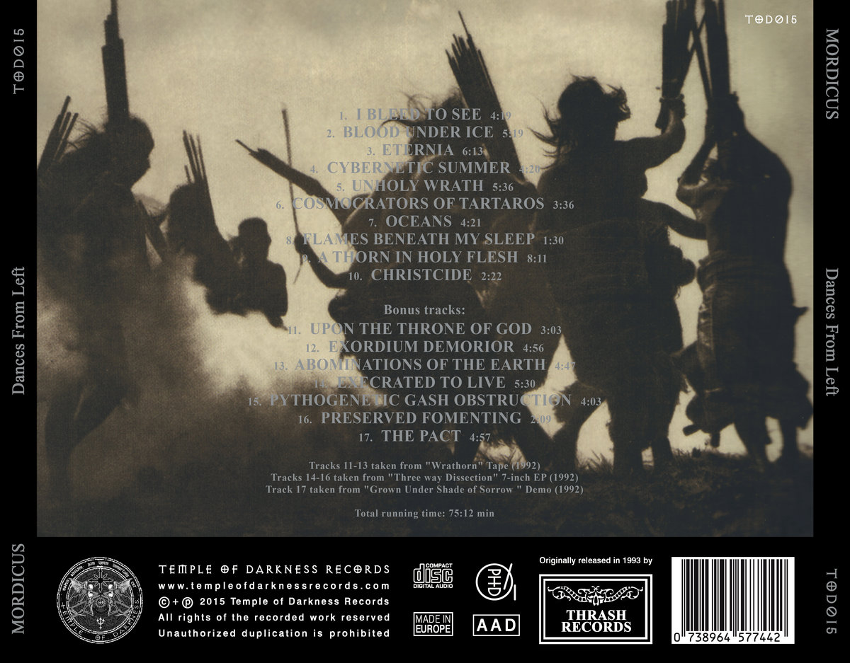 MORDICUS “Dances from Left ” [TOD015] | Mordicus | TEMPLE OF