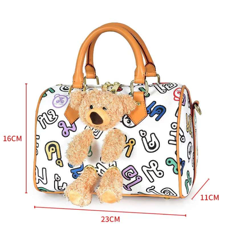 EYE THEME】アイテーマ ベアボストン型ハンドバッグ(ホワイト