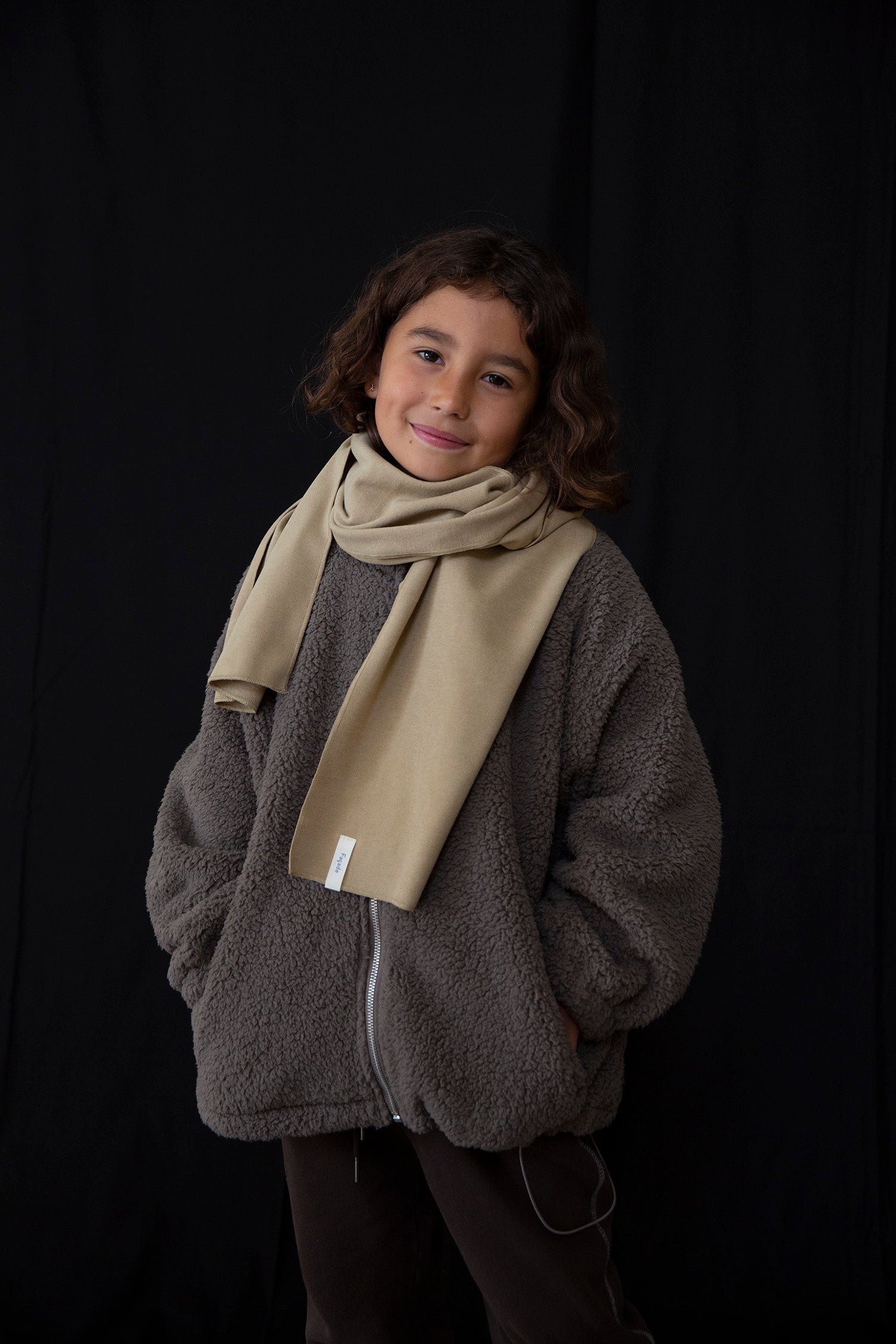 Tenka teddy zip sweater - Stone | Façade