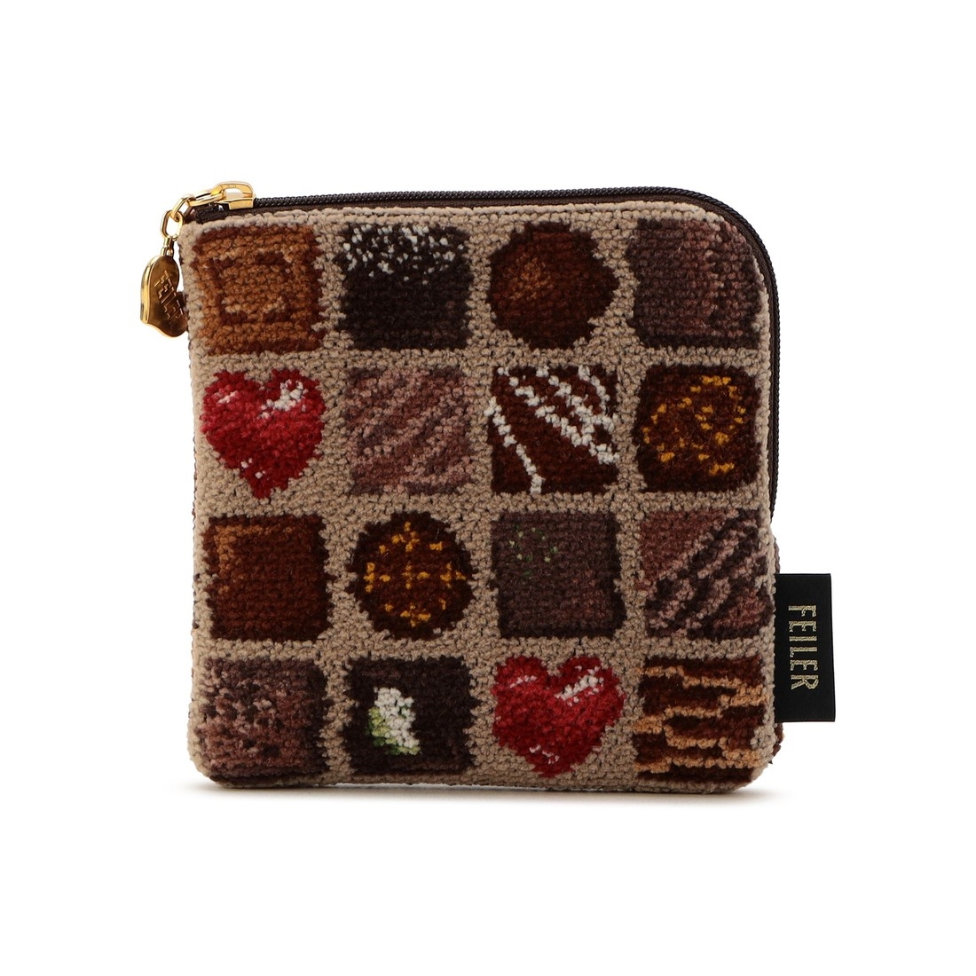 コフレドゥショコラ スクエアポーチ FDC-257060(ベージュ): FEILER