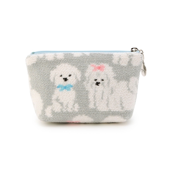 モフモフワンチャン 舟型ポーチS L/MWC-257363(シルバーグレー