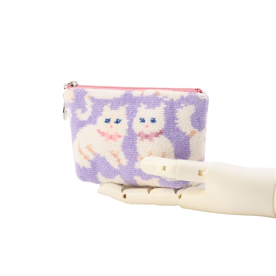 モフモフネコチャン 舟型ポーチS L/MNC-260280（WEB限定）(ペール