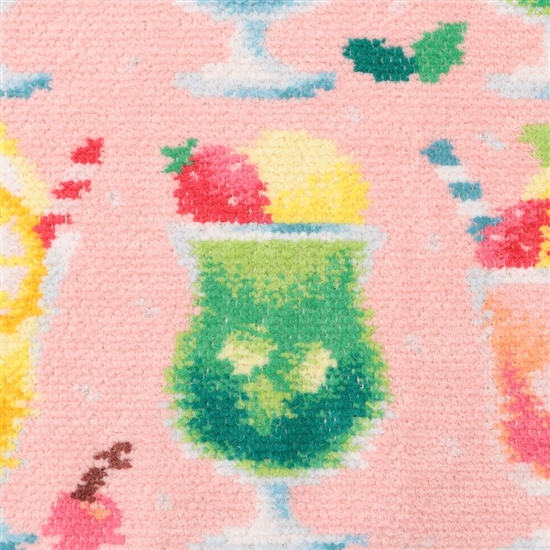 ラブラリーパーラー ハンカチ（WEB限定）(ペールピンク×グリーン