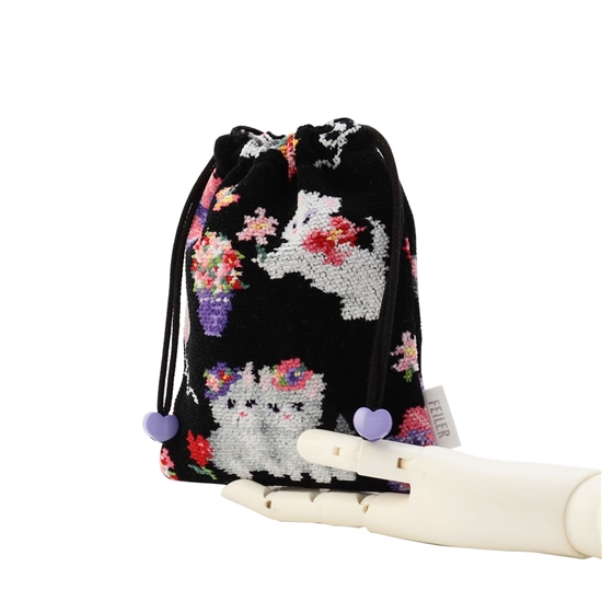 モンプティシャ 巾着 MCH-260375（WEB限定）(ブラック): FEILER