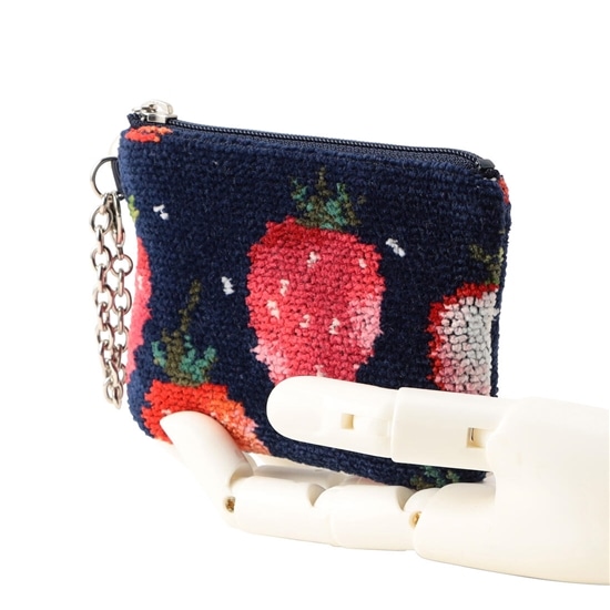 ストロベリードット キー&カードポーチ L/STD-223012(ネイビー