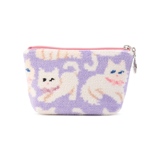 モフモフネコチャン 舟型ポーチS L/MNC-260280（WEB限定）(ペール