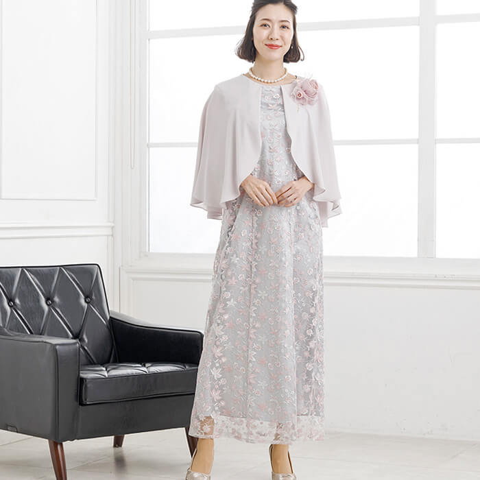 軽やかな花柄ジャカードジャケット 9号・グレー｜東京ソワール