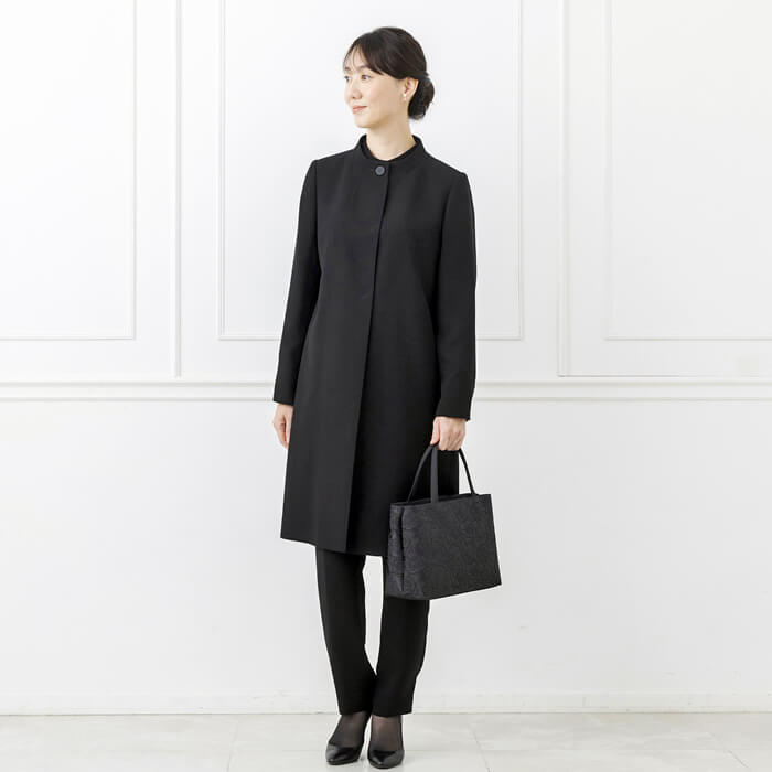 洗える｜1つボタンのスタンドカラージャケット M・ブラック｜東京