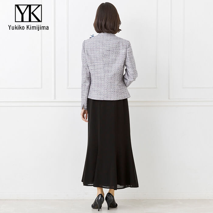 優しい色合いの米沢織ジャケット 15号・パープル｜東京ソワール