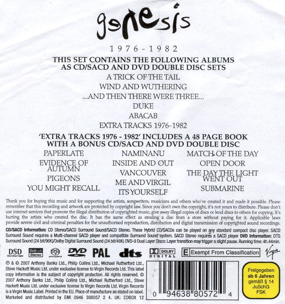 GENESIS, 1976-1982 (Virgin; CDBOX12094638805724, Europe 2007, Box