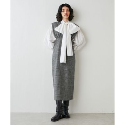 Whim Gazette(ウィム ガゼット)のグレンチェックVジャンスカワンピース