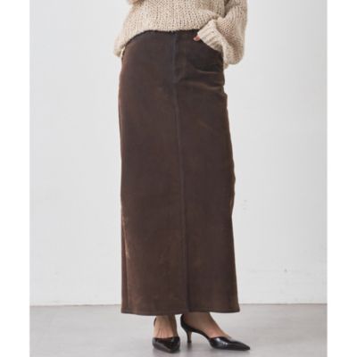 Whim Gazette(ウィム ガゼット)のデニムフロッキースリットスカート