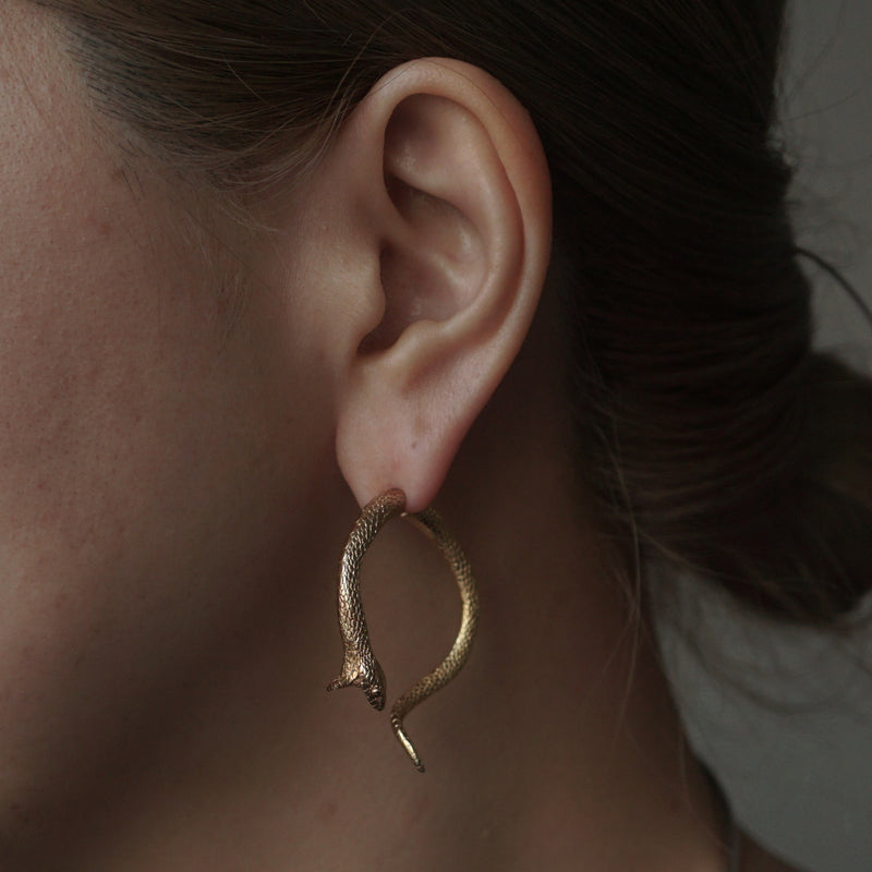 ELCAMI / Japanese rat snake Earring L (EPS-116S/G) – Fuligo