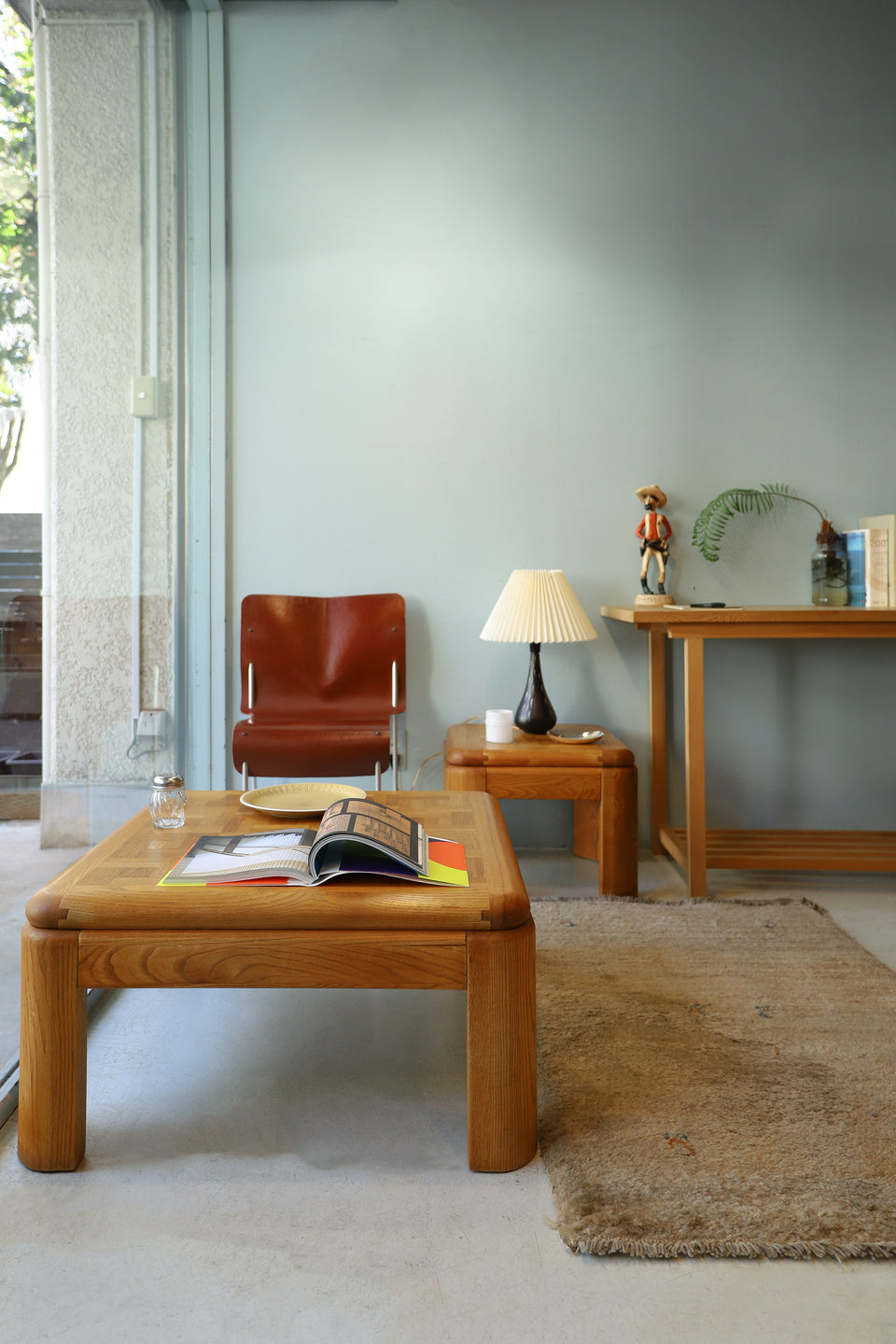 アメリカヴィンテージ レーン スクエアローテーブル オーク材/LANE