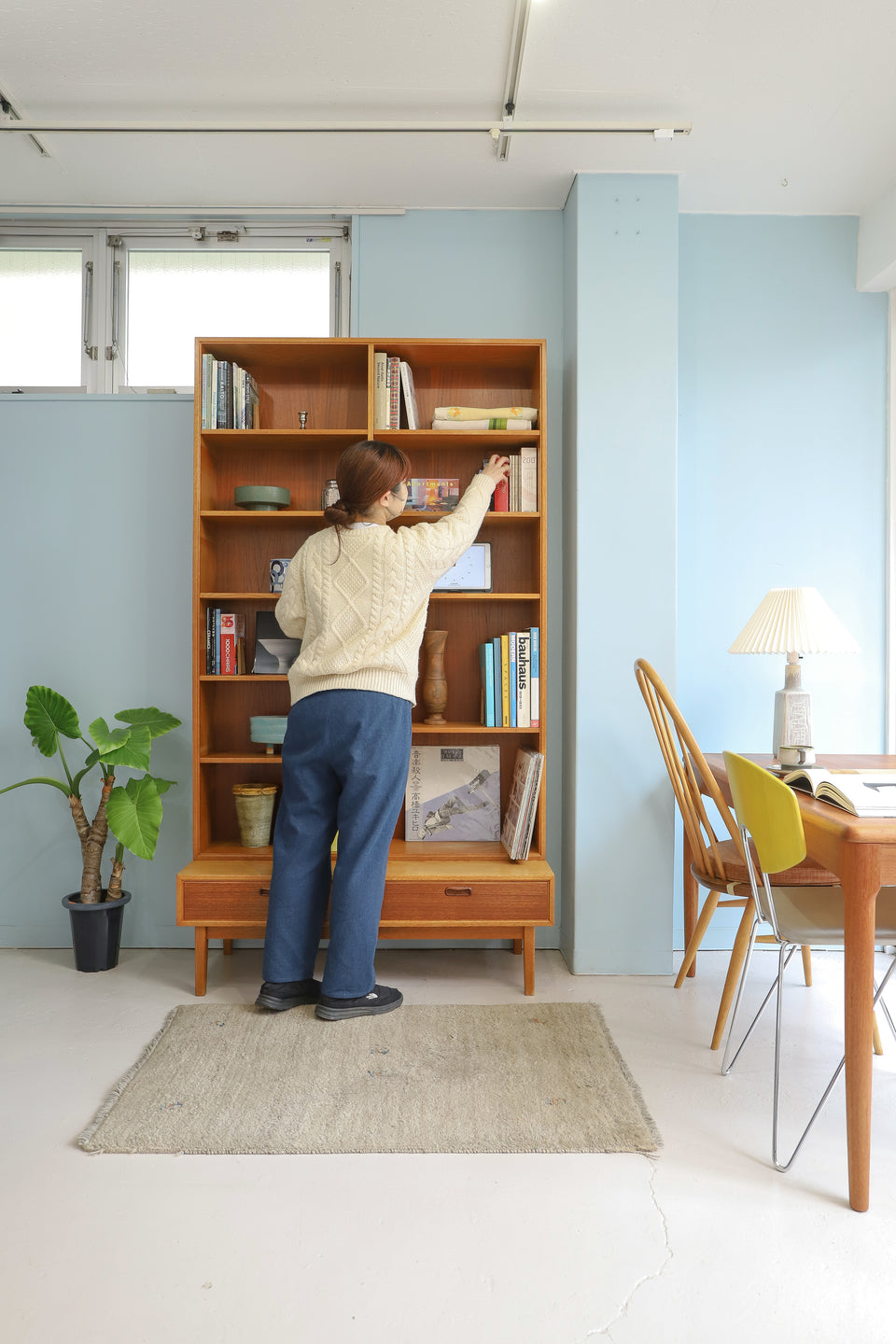 北欧ヴィンテージ ブックケース シェルフ オーク材 本棚 収納家具