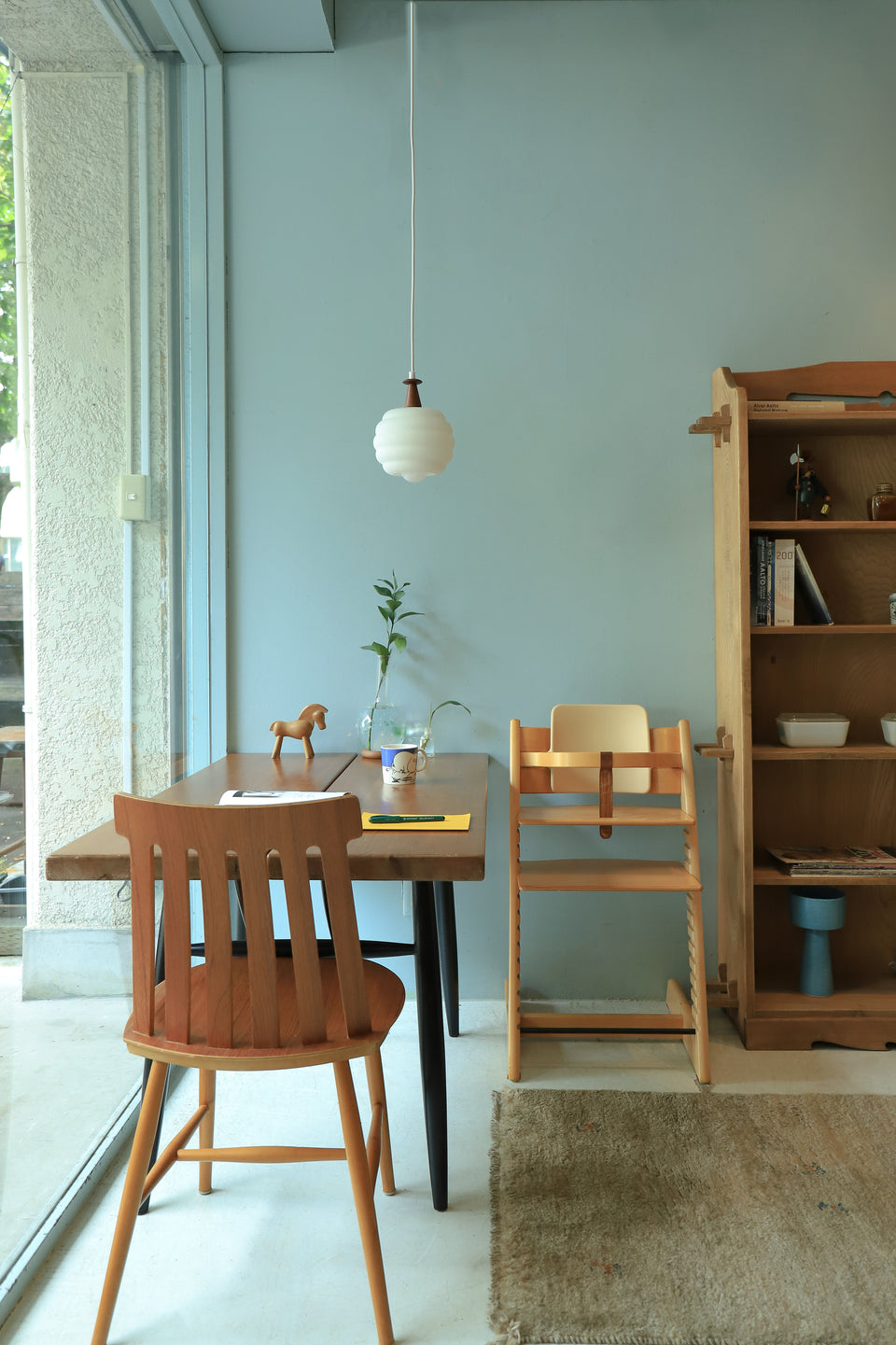 デンマークヴィンテージ ペンダントライト ガラス チーク材/Danish